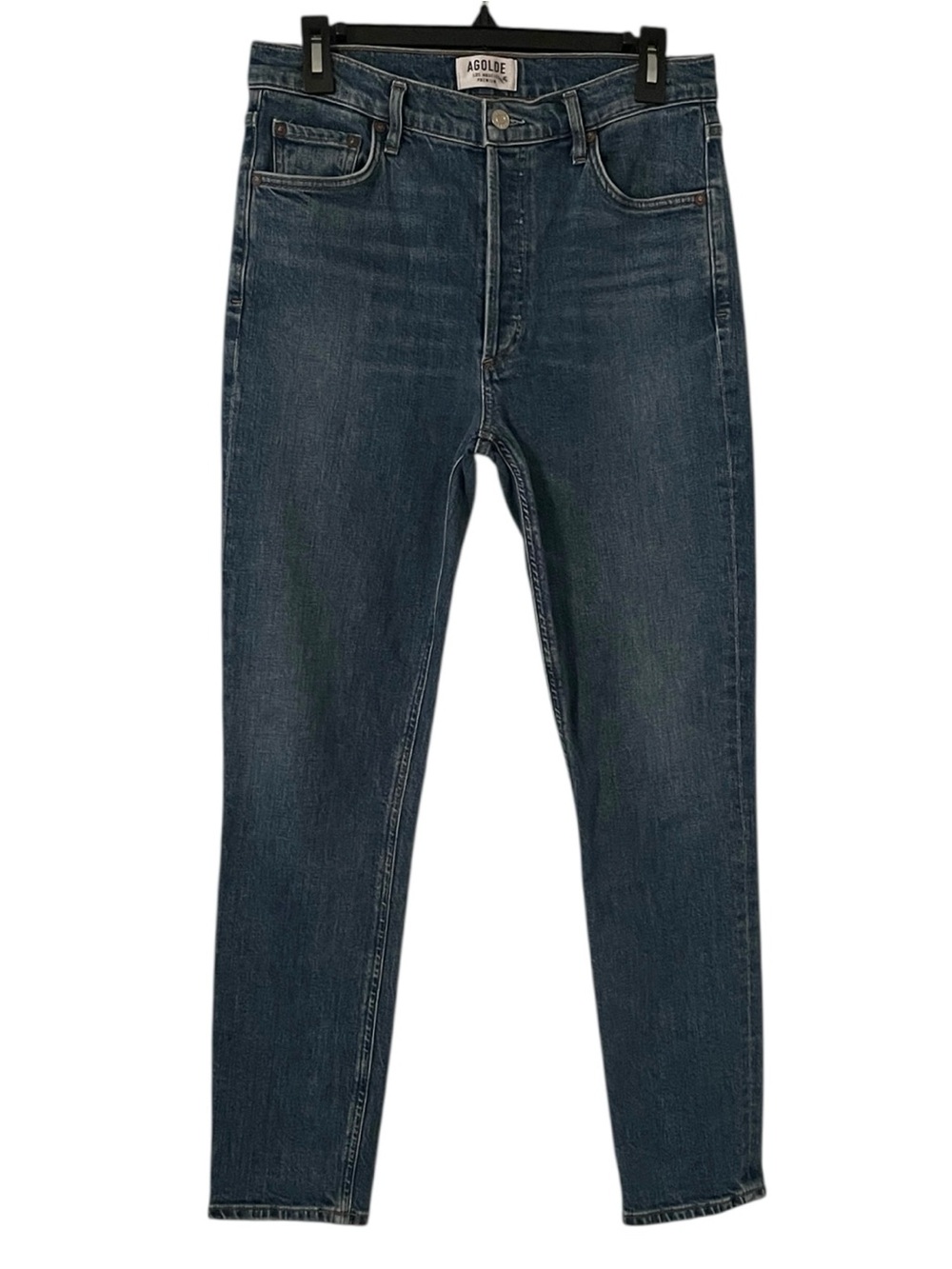 Agolde Women's Blue Wash High‎ Rise Slim Straight Button Fly Jeans Size 29